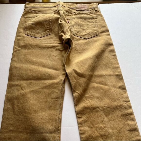 Levi's Men's Tan Jeans 501 Size 35 X 34 button fly 5 pocket Straight Leg - Picture 6 of 8